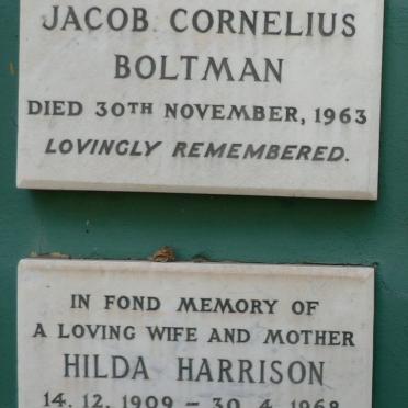 BOLTMAN Jacob Cornelius -1963 :: HARRISON Hilda 1909-1968
