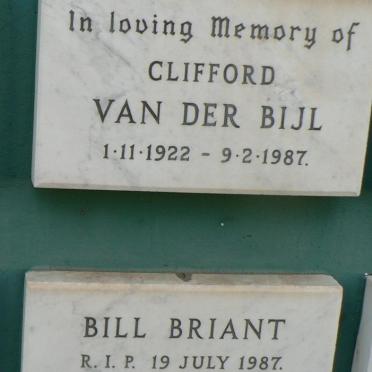 BIJL Clifford, van der 1922-1987 :: BRIANT Bill -1987