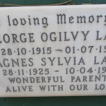 LAMB George Ogilvy 1915-1981 &amp; Agnes Sylvia 1925-1989