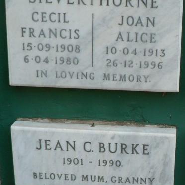 SILVERTHORNE Cecil Francis 1908-1980 &amp; Joan Alice 1913-1996 :: BURKE Jean C. 1901-1990