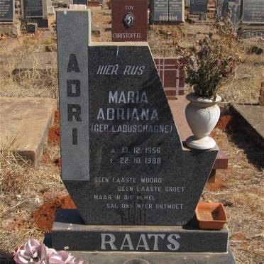 RAATS Maria Adriana nee LABUSCHAGNE 1956-1988