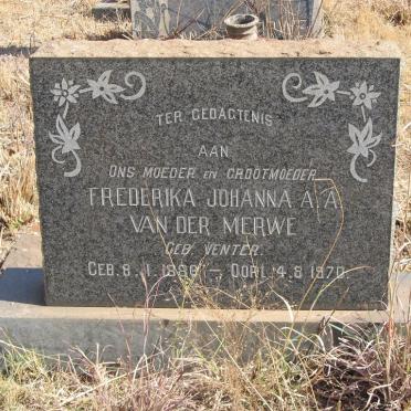 MERWE Frederika Johanna A.A., van der nee VENTER 1888-1970