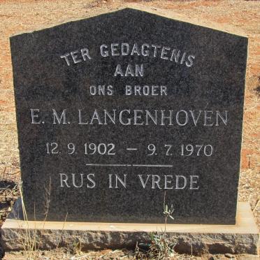 LANGENHOVEN E.M. 1902-1970