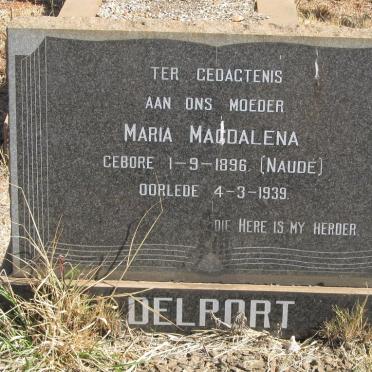 DELPORT Maria Magdalena nee NAUDE 1896-1939