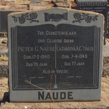 NAUDE Pieter G. -1940 &amp; Catharina A.C. -1949