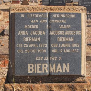 BIERMAN Jacobus Augustus 1862-1937 &amp; Anna Jacoba 1873-1939