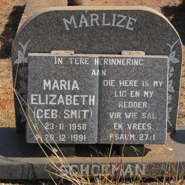 SCHOEMAN Maria Elizabeth nee SMIT 1958-1991