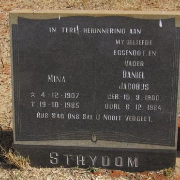 STRYDOM Daniel Jacobs 1900-1964 &amp; Mina 1907-1985