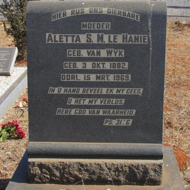 HANIE Aletta S.M., le nee VAN WYK 1882-1969