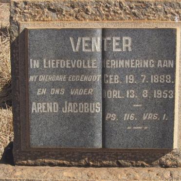 VENTER Arend Jacobus 1888-1953