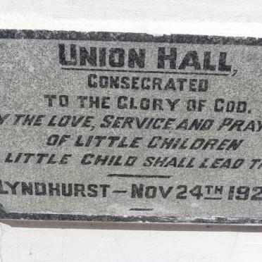 3. Union Hall consecration - 24 Nov 1928