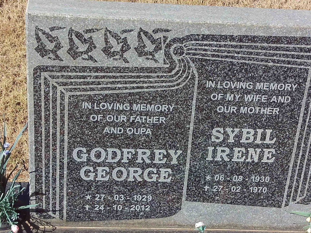 BAILIE Godfrey George 1929-2012 &amp; Sybil Irene 1930-1970