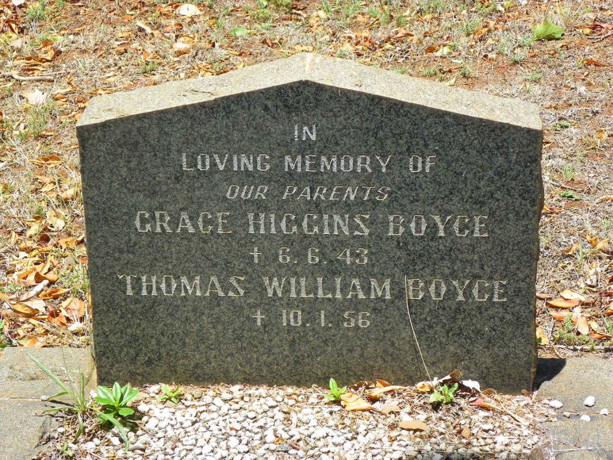 BOYCE Thomas William -1956 &amp; Grace Higgins -1943