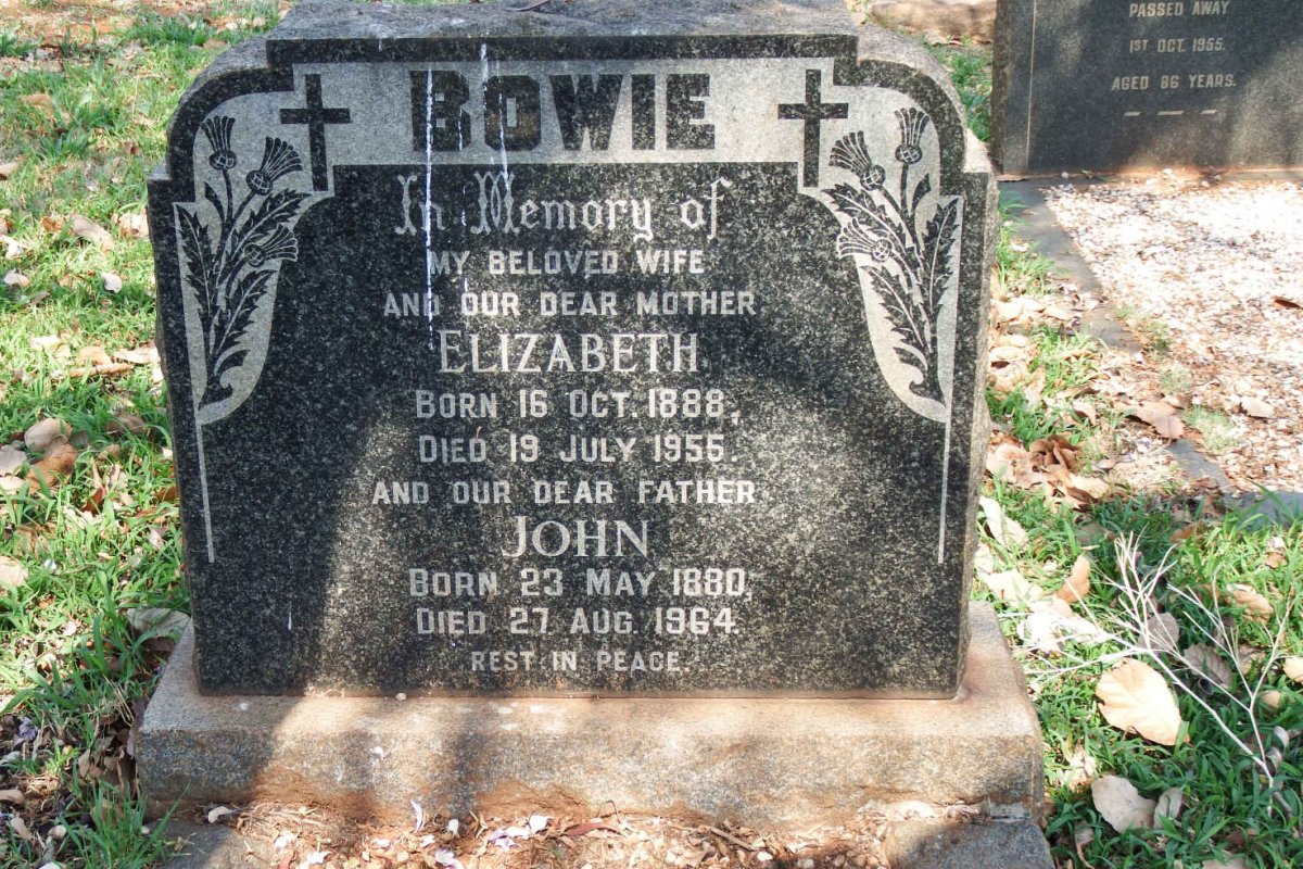 BOWIE John 1880-1964 &amp; Elizabeth 1888-1955