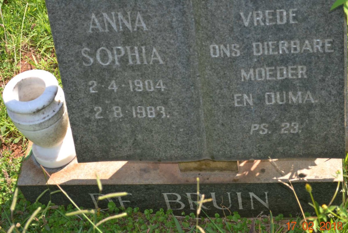 BRUIN Anna Sophia, de 1904-1983