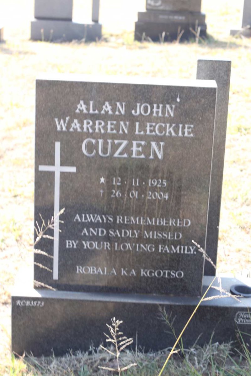 CUZEN Alan John Warren Leckie 1925-2004