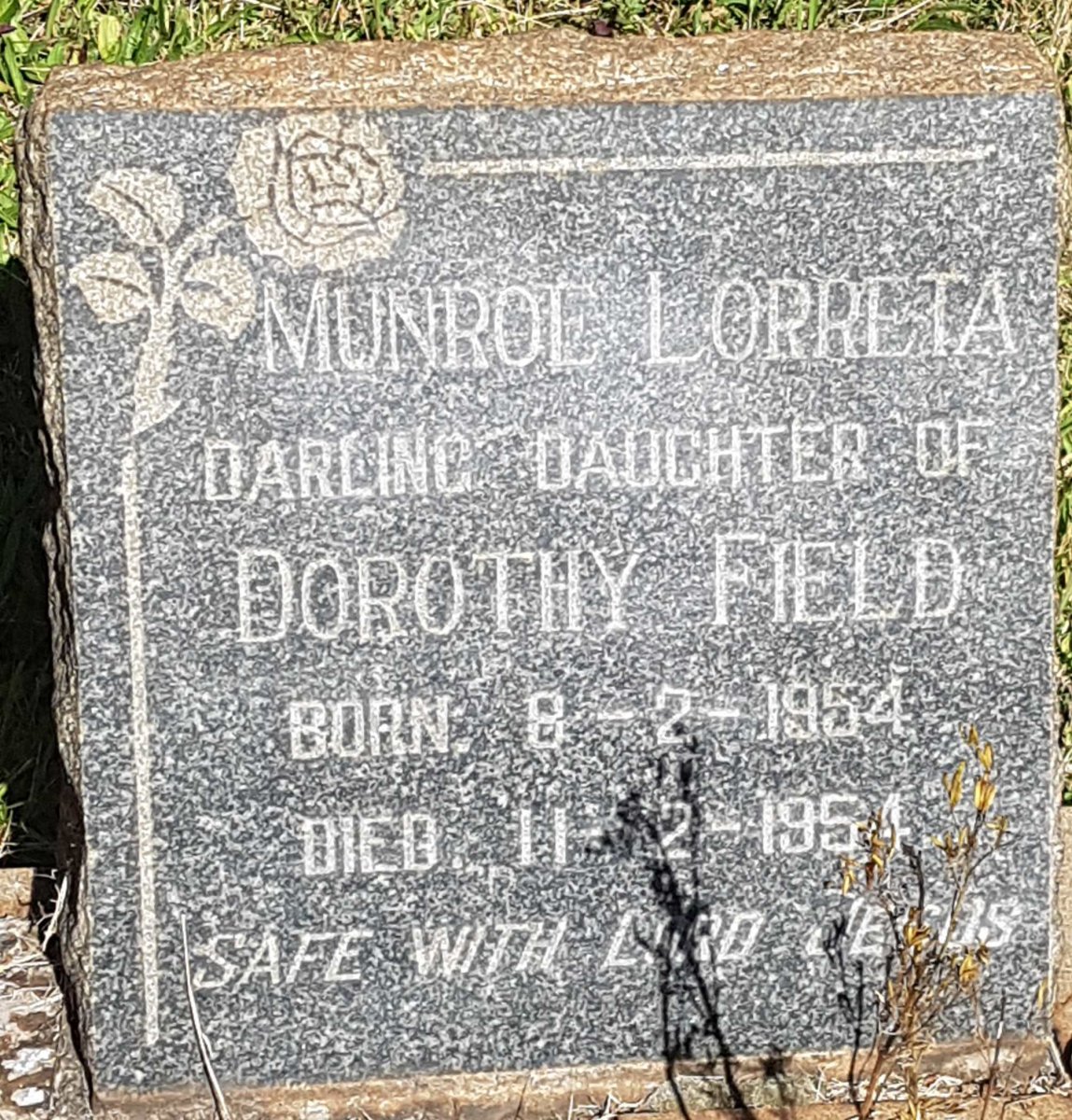 FIELD Munroe Lorreta 1954-1954