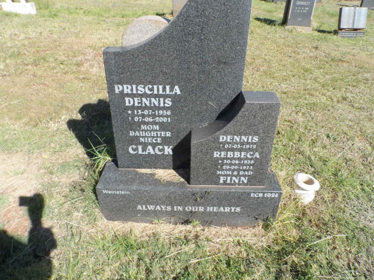 FINN Dennis -1972 &amp; Rebbeca 1938-1973 :: CLACK Priscilla Dennis 1956-2001