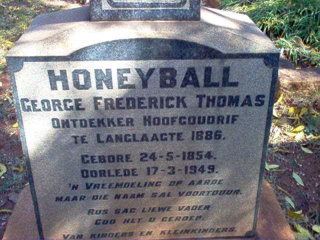 HONEYBALL George Frederick Thomas 1854-1949