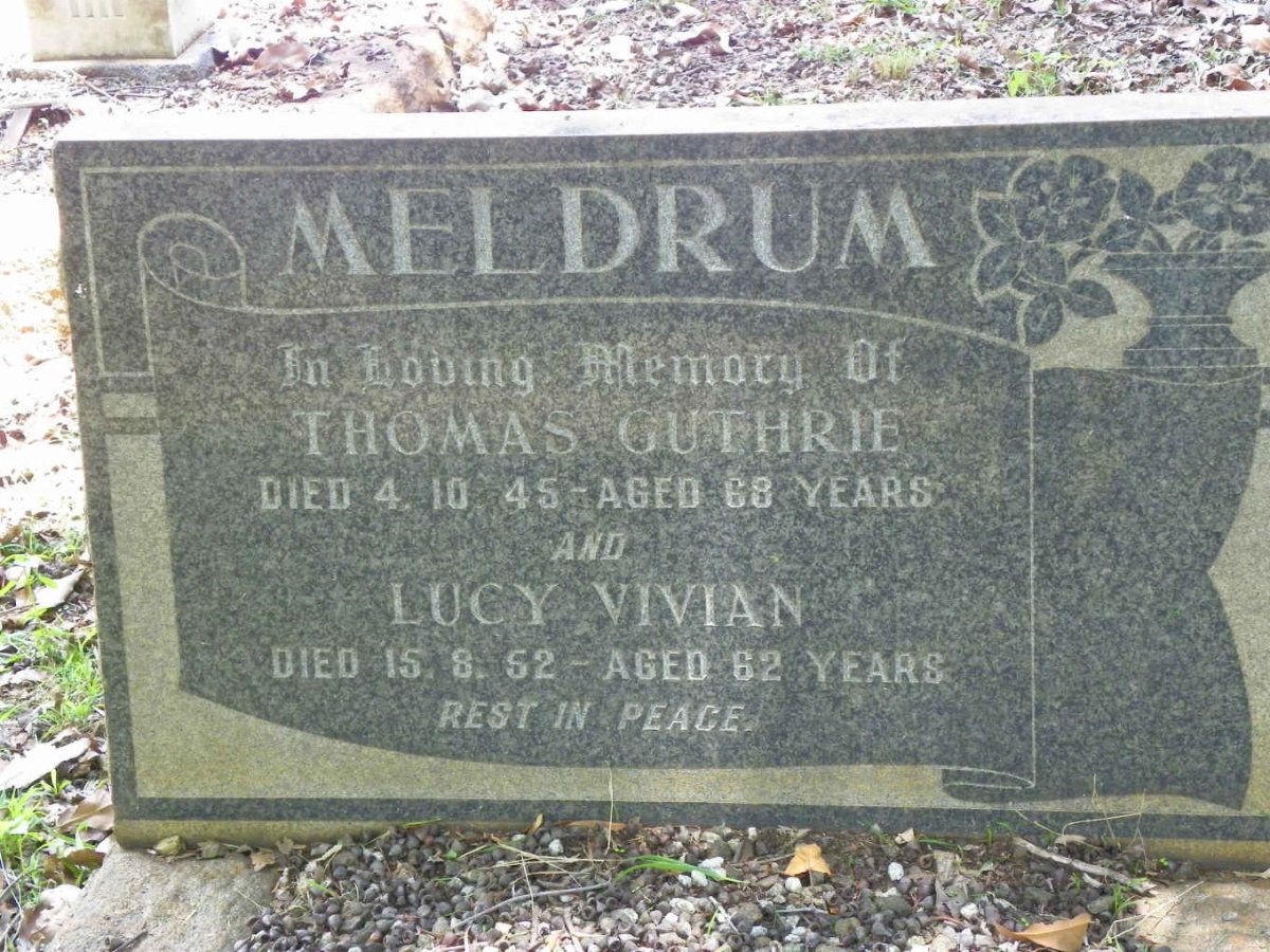 MELDRUM Thomas Guthrie -1945 &amp; Lucy Vivian -1952