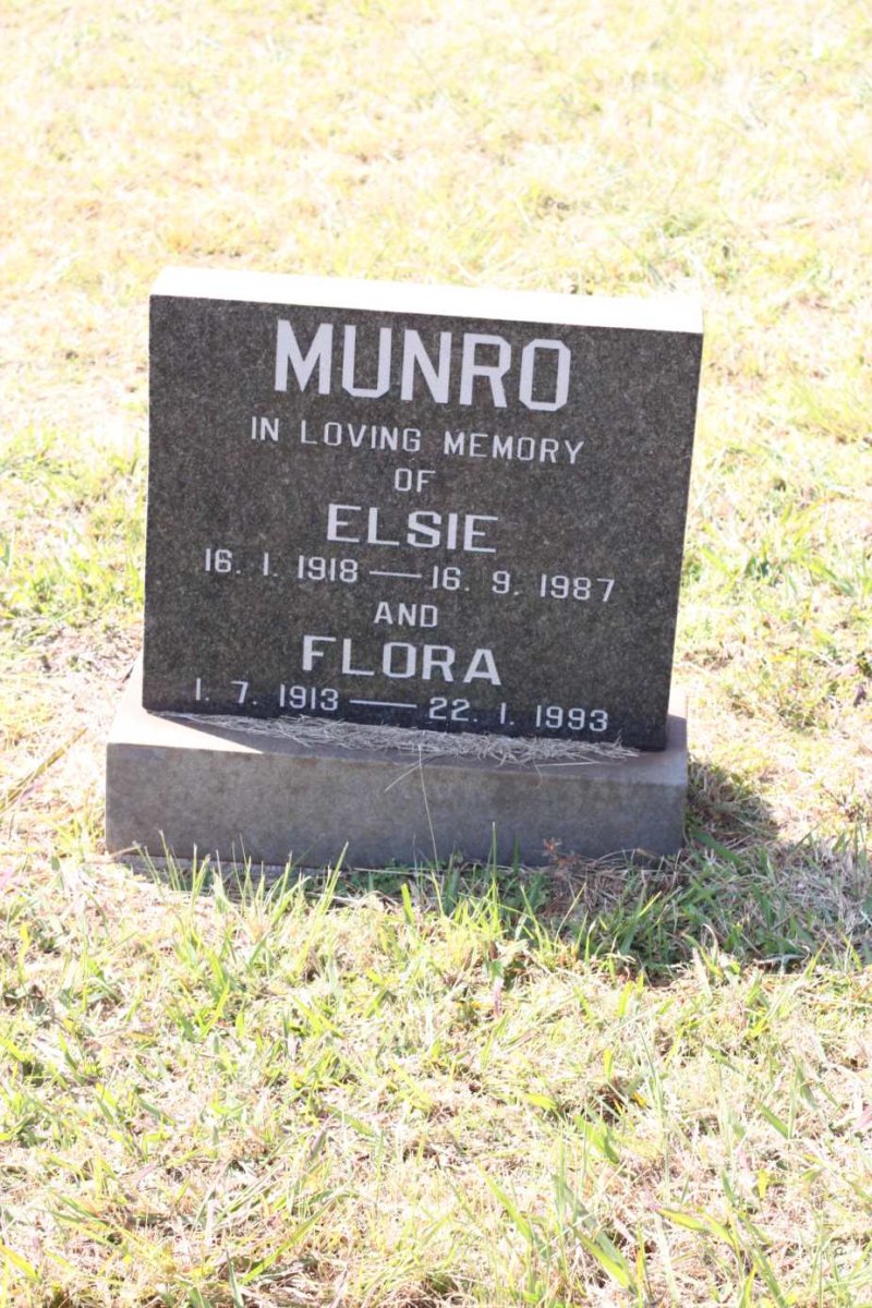 MUNRO Flora 1913-1993 :: MUNRO Elsie 1918-1987