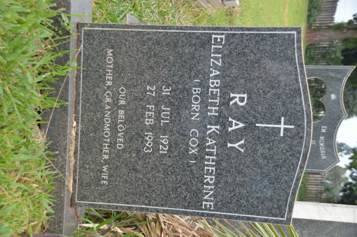 RAY Elizabeth Katherine nee COX 1921-1993