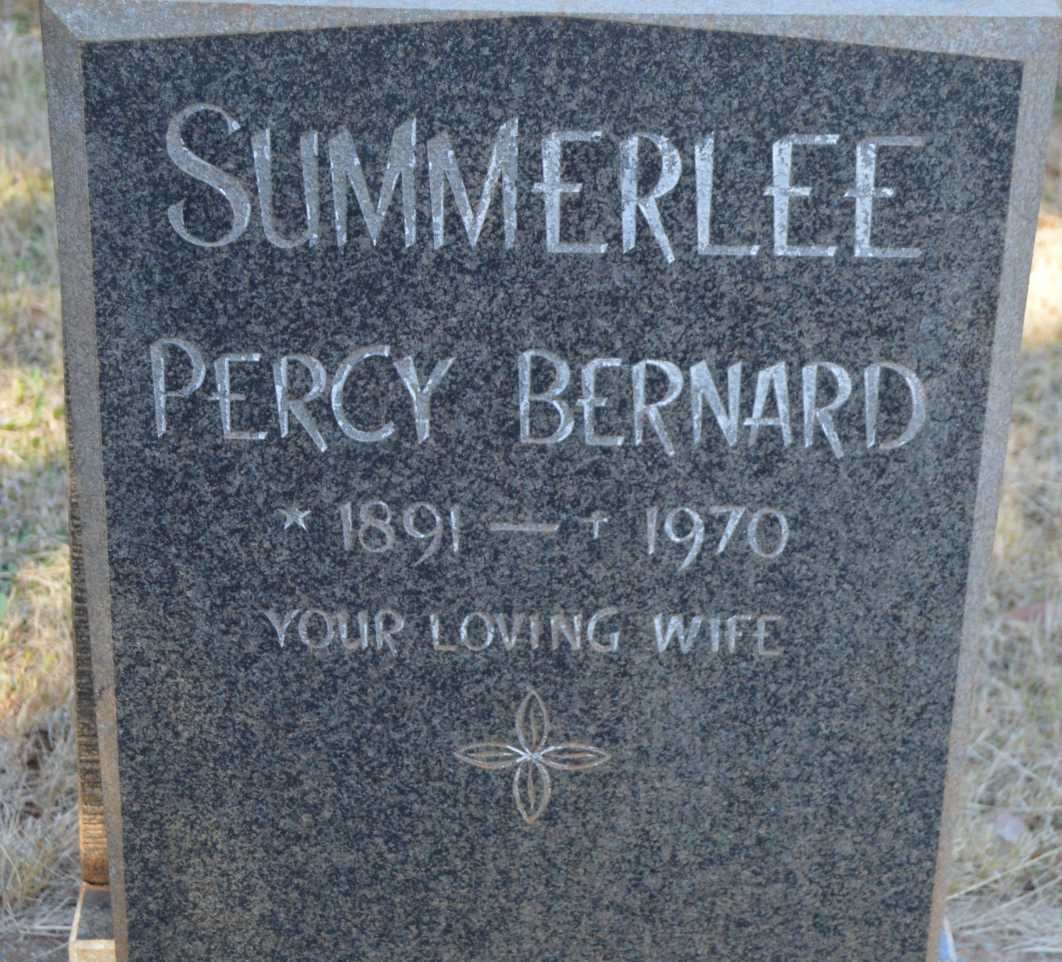 SUMMERLEE Percy Bernard 1891-1970