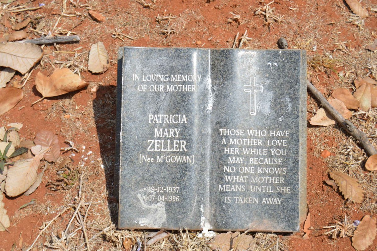 ZELLER Patricia Mary nee MCGOWAN 1937-1996