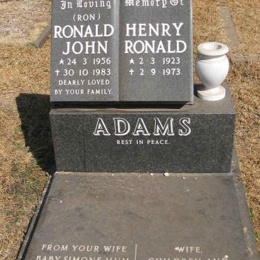 ADAMS Ronald John 1956-1983 :: ADAMS Henry Ronald 1923-1973