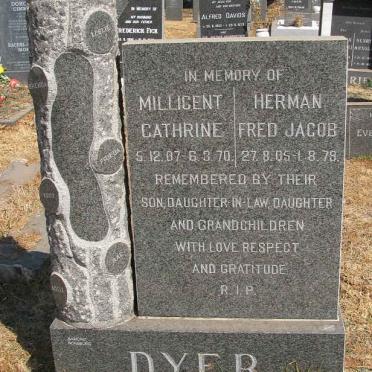 DYER Herman Henry Jacob 1905-1978 &amp; Millicent Cathrine 1907-1970