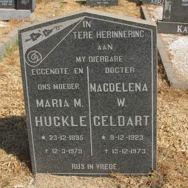HUCKLE Maria M. 1895-1979 :: GELDERT Magdelena W. 1923-1973
