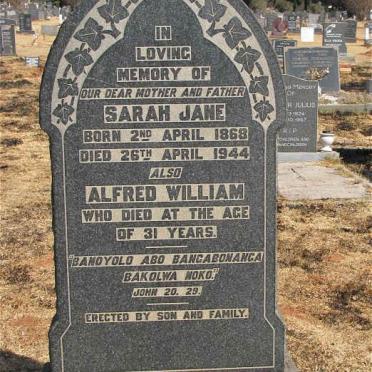 MBERE Alfred William &amp; Sarah Jane 1868-1944