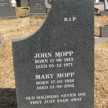 MOPP John 1913-1971 &amp; Mary 1926-2002