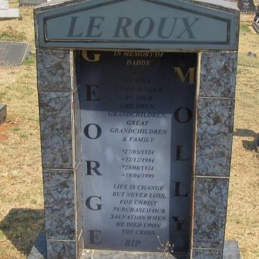 ROUX George, le 1924-1984 &amp; Molly 1924-1999