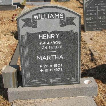 WILLIAMS Henry 1906-1976 &amp; Martha 1901-1971