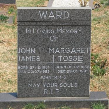 WARD John James 1931-1988 &amp; Margaret Tossie 1932-1991