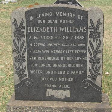 WILLIAMS Elizabeth 1888-1958
