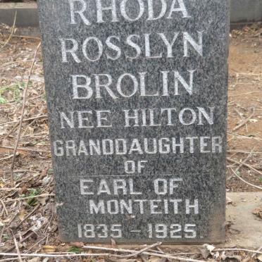 BROLIN Rhoda Rosslyn nee HILTON 1835-1925