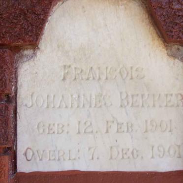 BEKKER Francois Johannes 1901-1901