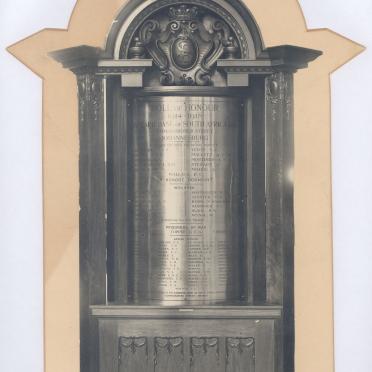 Standard Bank of South Africa Limited - Roll of Honour 1914-1918