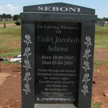 SEBONI Violet Jacobeth 1965-2009