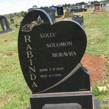 RABINDA Solly Solomon Muravha 1958-1991