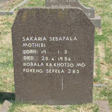 MOTHIBI Sakaria Sebapala 1939-1954