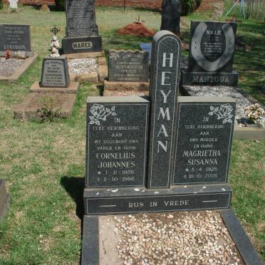 HEYMAN Cornelius Johannes 1926-1986 &amp; Magrietha Susanna 1928-2005