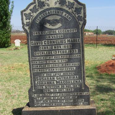 MAREE David Cornelius 1885-1933 &amp; Susarah Catherina Johanna Magdalena STRYDOM 1887-1945