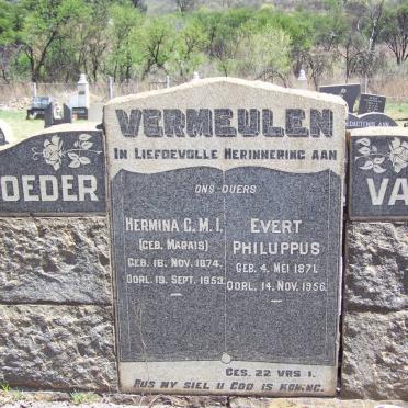 VERMEULEN Evert Philuppus 1871-1956 &amp; Hermina C.M.I. MARAIS 1874-1953