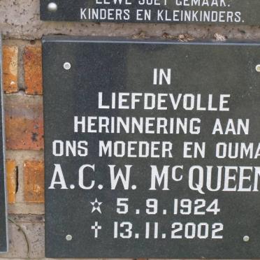 McQUEEN A.C.W. 1924-2002