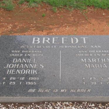 BREEDT Johannes Hendrik 1908-1965 &amp; Martha Maria 1915-1965