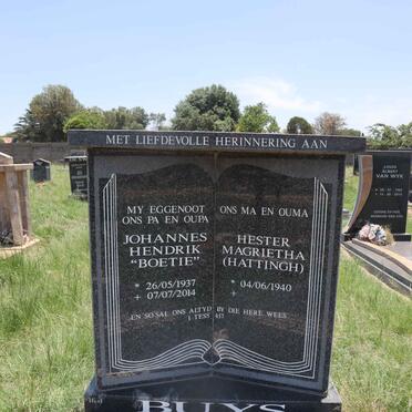 BUYS Johannes Hendrik 1937-2014 & Hester Magrietha HATTINGH 1940- 