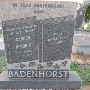 BADENHORST Casper Hendrik 1927-1986
